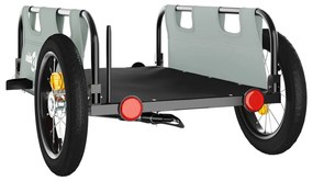 vidaXL Τρέιλερ Ποδηλάτου Γκρι Ύφασμα Oxford/Σίδηρος