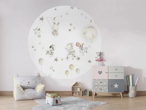 Sleeping Moon Ταπετσαρια Τοιχου Υπολευκο Στρογγυλη 80cm