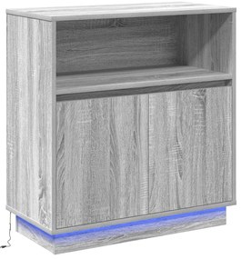 vidaXL Μπουφές με LED Γκρι Σονομά 71x34,5x75 εκ. Επεξεργασμένο ξύλο