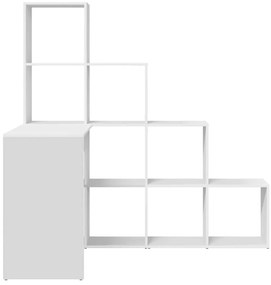 vidaXL Γωνιακό γραφείο με ράφι Λευκό 101.5 x 149.5 x 149.5 εκ.