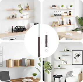 vidaXL Βραχίονες Floating Shelf 12 pcs Μπεζ Ø10 x 170 mm Ατσάλι