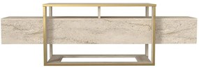 Έπιπλο Τηλεόρασης Bianco 804TRH4920 160x46,1x49,8cm Travertine Beige-Gold