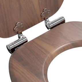 vidaXL Μαλακή κλειστή λεκάνη 2 pcs Καφέ 44 x 38 εκ. Πίνακας MDF