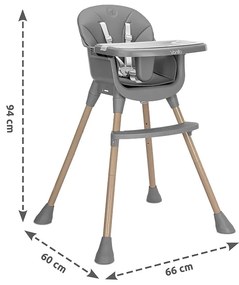 Καρεκλάκι φαγητού Vanilla 3in1 Grey Leather 10100572506 Lorelli