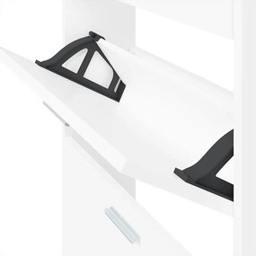 vidaXL Παπουτσοθήκη Λευκή 59x17x81 εκ. από Τεχνητό Ξύλο