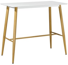 Τραπέζι Bar LAVIDA Μέταλλο/MDF Φυσικό/Λευκό 120x60x106cm
