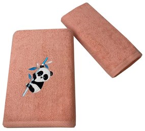 Πετσέτες Παιδικές Panda (Σετ 2τμχ) Coral Astron Towels Set 65x135cm 100% Βαμβάκι