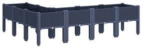 vidaXL Ζαρντινιέρα Κήπου με Πόδια Μπλε Γκρι 160x120x42 εκ. Πολυπροπυλένιο