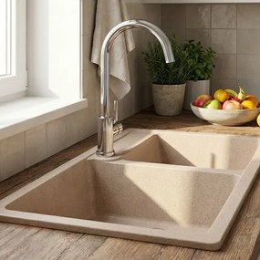 Sanitec Classic 317 (90×51) - Γρανιτένιος νεροχύτης - Metallic ICE