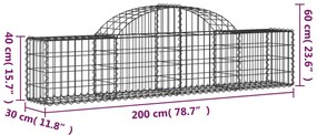 vidaXL Συρματοκιβώτια Τοξωτά 7 τεμ. 200x30x40/60 εκ. Γαλβαν. Ατσάλι