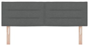 vidaXL LED κεφαλάρι με φώτα λωρίδας LED Σκούρο γκρι 160 cm ύφασμα