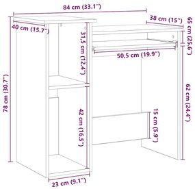 Γραφείο με Ράφια Sonoma Δρυς 110x45x157 εκ. από Μοριοσανίδα - Καφέ