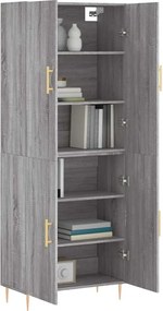 vidaXL Ντουλάπι Γκρι Sonoma 69,5 x 34 x 180 εκ. Επεξεργασμένο Ξύλο