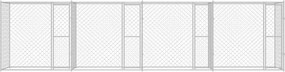 vidaXL Κλουβί σκύλου Ασημί 800 x 200 x 200 εκ. Επικαλυμμένος Χάλυβας