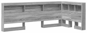 vidaXL Κεφαλάρι Αποθήκης με ράφι Γκρι sonoma 90 cm Επεξεργασμένο ξύλο