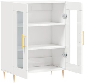 vidaXL Ντουλάπι Γυαλιστερό Λευκό 69,5x34x90 εκ. Επεξεργασμένο Ξύλο