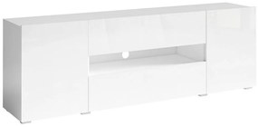 Έπιπλο Τηλεόρασης Delos 182x38x61cm White High Gloss