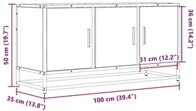 ντουλάπι τηλεόρασης Γκρι Sonoma 100x35x50 cm - Γκρι