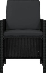 vidaXL Σετ Τραπεζαρίας Κήπου 21 τεμ. Μαύρο Συνθ. Ρατάν με Μαξιλάρια