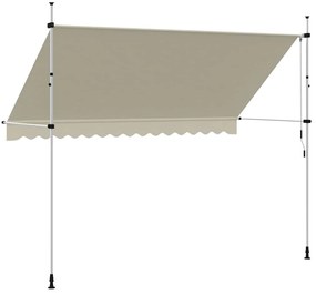 vidaXL Τέντα Συρόμενη Χειροκίνητη Κρεμ 350 εκ.