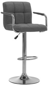 vidaXL Σκαμπό Μπαρ Ανοιχτό Γκρι Υφασμάτινο