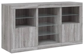 vidaXL Μπουφές με LED Γκρι Sonoma 123 x 37 x 67 εκ.
