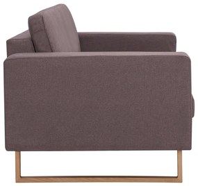 vidaXL Καναπές Τριθέσιος Χρώμα Taupe Υφασμάτινος