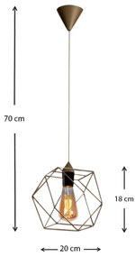 ΦΩΤΙΣΤΙΚΟ ΟΡΟΦΗΣ DAFNE MEGAPAP E27 ΜΕΤΑΛΛΙΚΟ ΜΟΝΟΦΩΤΟ ΧΡΩΜΑ ΧΡΥΣΟ 20X20X70ΕΚ.