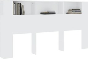 vidaXL Κεφαλάρι Με Αποθηκευτικό Χώρο Λευκό 200x18,5x104,5 εκ.