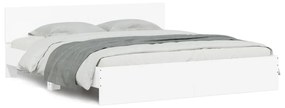 vidaXL Πλαίσιο Κρεβατιού με Κεφαλάρι/LED Λευκό 180x200 εκ
