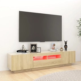 Έπιπλο Τηλεόρασης με LED Sonoma Δρυς 180 x 35 x 40 εκ. - Καφέ