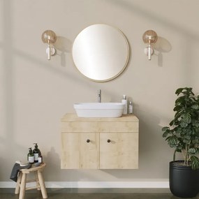 Stewehome στρογγυλός καθρέφτης μπάνιου χρυσός 60x1.2x60 cm