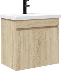 vidaXL Μονάδα μπάνιου με βρύση Sonoma Δρυς 61 x 40 x 74,5 εκ.