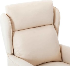 vidaXL Ανακλινόμενη πολυθρόνα Κρεμ 66.5 x 94 x 101.5 εκ Πολυεστέρας