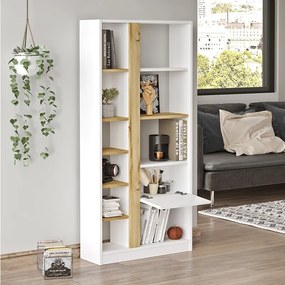 Βιβλιοθήκη "VIANA" σε χρώμα felt/λευκό 76x25x160