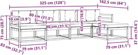 vidaXL Σειρά Καναπέ Εξωτερικού 4 pcs Λευκό και Μπεζ Πολυεστέρας
