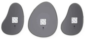 Σετ 3 καθρέπτες Umbra Hubba Pebble titanium (2x20x28)+(1x31x26)