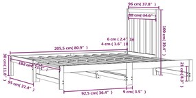 Καναπές Κρεβάτι Συρόμενος 2x(90x200) εκ. από Μασίφ Ξύλο Πεύκου - Καφέ