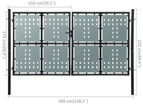 vidaXL Πόρτα με Μονή Πόρτα Μαύρη 300 x 175 εκ.