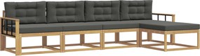 vidaXL Σειρά Καναπέ Εξωτερικού 4 pcs Άσπρο και Ανθρακί Πολυεστέρας