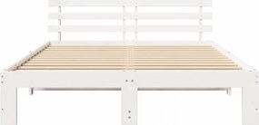 vidaXL Σκελετός Κρεβατιού Λευκό 140 x 200 cm Στερεά ξυλεία πεύκου