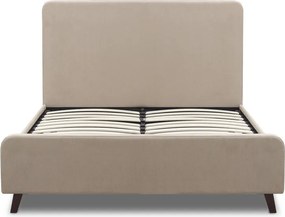 Κρεβάτι Ovelia Megapap υφασμάτινο χρώμα μπεζ 120x200εκ.