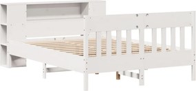 vidaXL Κρεβάτι Βιβλιοθήκη Χωρίς Στρώμα 140x200 εκ Μασίφ Ξύλο Πεύκο