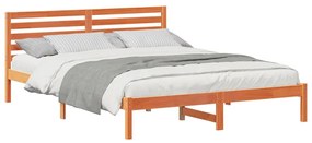 vidaXL Σκελετός Κρεβατιού Καφέ κεριού 160 x 210 cm Μασίφ ξύλο πεύκου