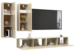 vidaXL Έπιπλα Τηλεόρασης Σετ 4 Τεμαχίων Sonoma Δρυς από Επεξ. Ξύλο