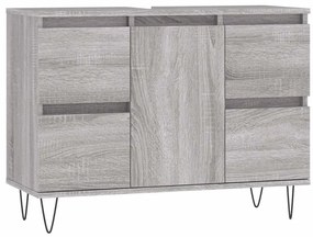 vidaXL Ντουλάπι Μπάνιου Γκρι Sonoma 80 x 33 x 60 εκ. από Επεξεργ. Ξύλο