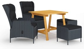 vidaXL Σετ Τραπεζαρίας Κήπου 5 Τεμαχίων Σκούρο Γκρι