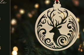 Σετ των 3 Intra απο ξύλο plywood 3mm-4mm πάχος Χριστουγεννιάτικο Στολίδι | | Δίασταση 8x8 cm INTRAFABR-109553166