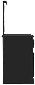 Μπουντουάρ με LED Μαύρο 90x50x132,5 εκ. Επεξ. Ξύλο - Μαύρο