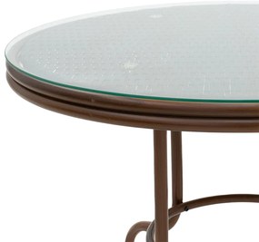 Τραπέζι Paula  μέταλλο-pe rattan καφέ Φ90x75εκ